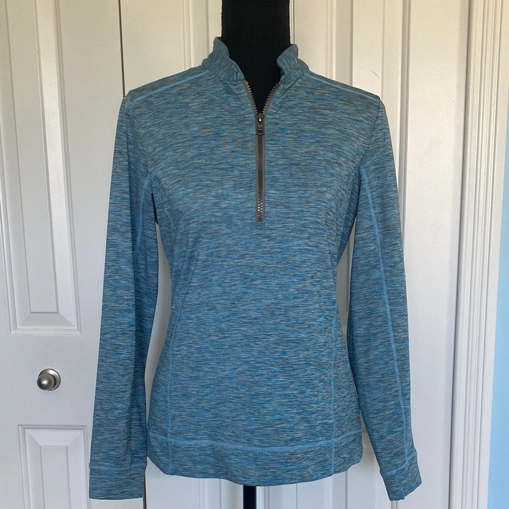 EP Pro Teal Heathered Medium Golf Quarter Zip Active Shirt